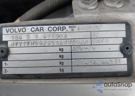 2005 Volvo S80 2.5T/2.5T Awd из США, поврежденный, VIN YV1TH592951411514